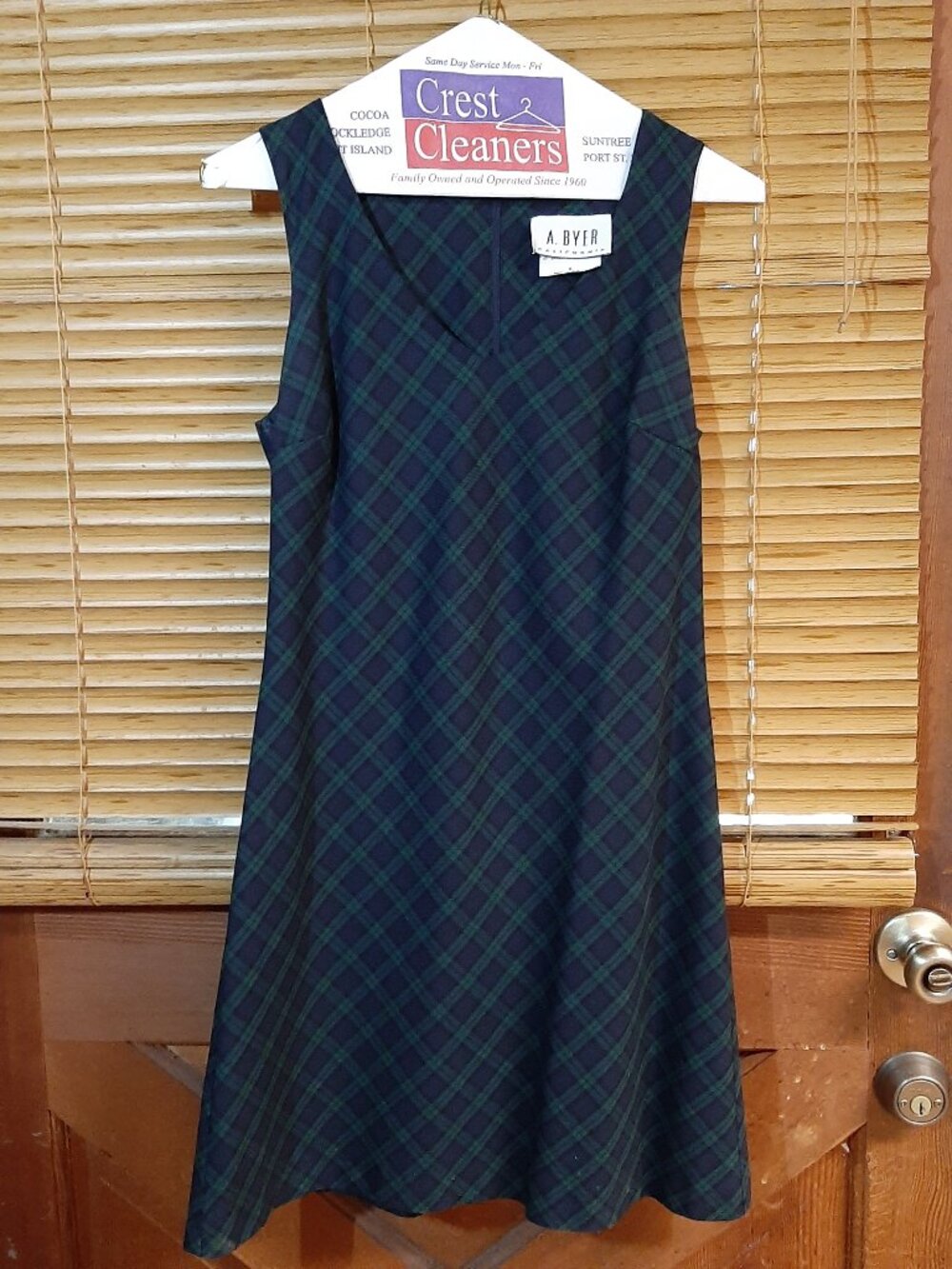 Plaid dress by A Byer, size small